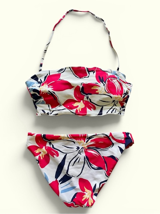 Vintage Other - SO. Bikini Swimsuit Set, Halter Top & Reversible Bottom in Tropical Floral Print